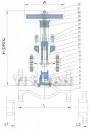 Cast steel globe valve product construction-1