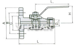 Flange-connection floating ball valve brief figure of structure-2