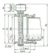 SD41X stretch type turbine driven flange butterfly valve construction