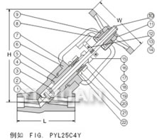 Pressure-seal Y-pattern globe valve brief figure of structure