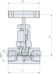 J11W/H API Inside The Outside Thread Globe Valve diagram