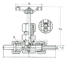 J21/23 male thread globe valve diagram