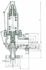 彈簧全啟封閉式高壓安全閥 結(jié)構(gòu)圖