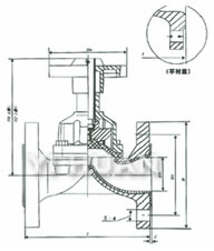 EG41W/J/Fs-6/10英標隔膜閥結(jié)構(gòu)圖