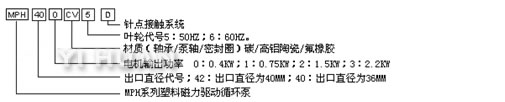 MP磁力循環(huán)泵的型號注釋1