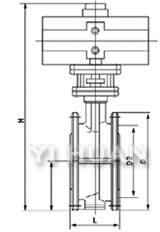 D643H氣動(dòng)硬密封法蘭蝶閥結(jié)構(gòu)圖2