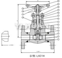 鍛鋼法蘭截止閥結(jié)構(gòu)圖