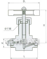 QJ-5內(nèi)外雙螺紋氣動管路截止閥結(jié)構(gòu)圖