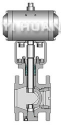 氣動V型調節(jié)球閥結構