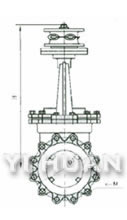 鏈輪對夾式刀形閘閥 結(jié)構(gòu)圖2