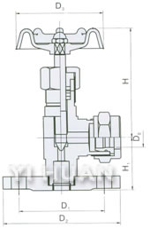 JX49W/H液位計閥結(jié)構(gòu)圖